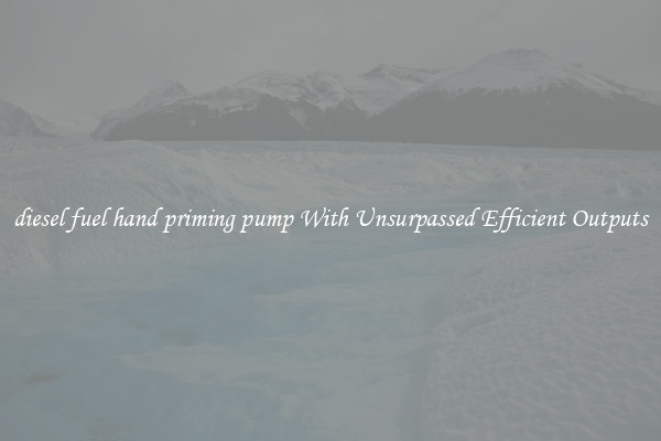 diesel fuel hand priming pump With Unsurpassed Efficient Outputs