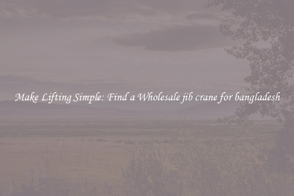 Make Lifting Simple: Find a Wholesale jib crane for bangladesh
