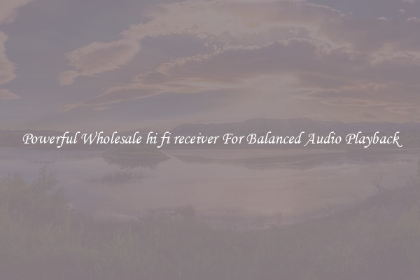 Powerful Wholesale hi fi receiver For Balanced Audio Playback