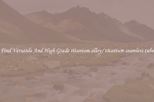 Find Versatile And High Grade titanium alloy/ titanium seamless tube