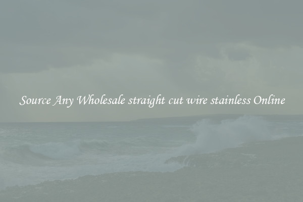 Source Any Wholesale straight cut wire stainless Online