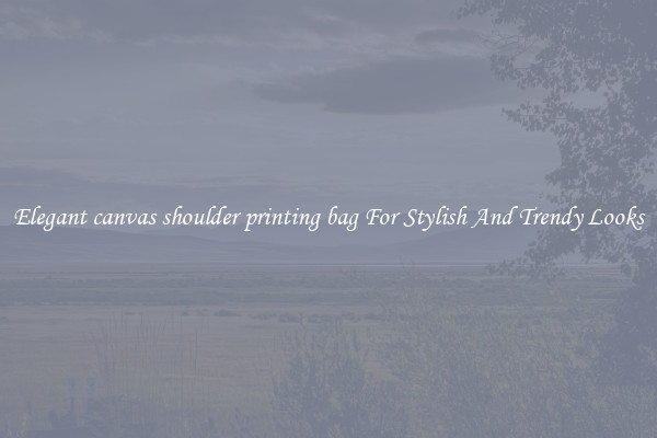 Elegant canvas shoulder printing bag For Stylish And Trendy Looks